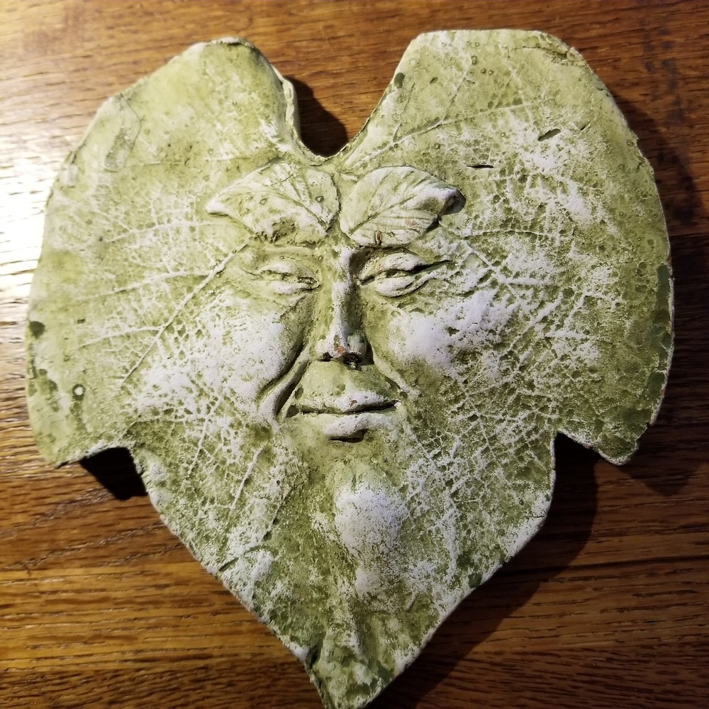 Mystical Leaf Green Man Plaque - forest keeper!